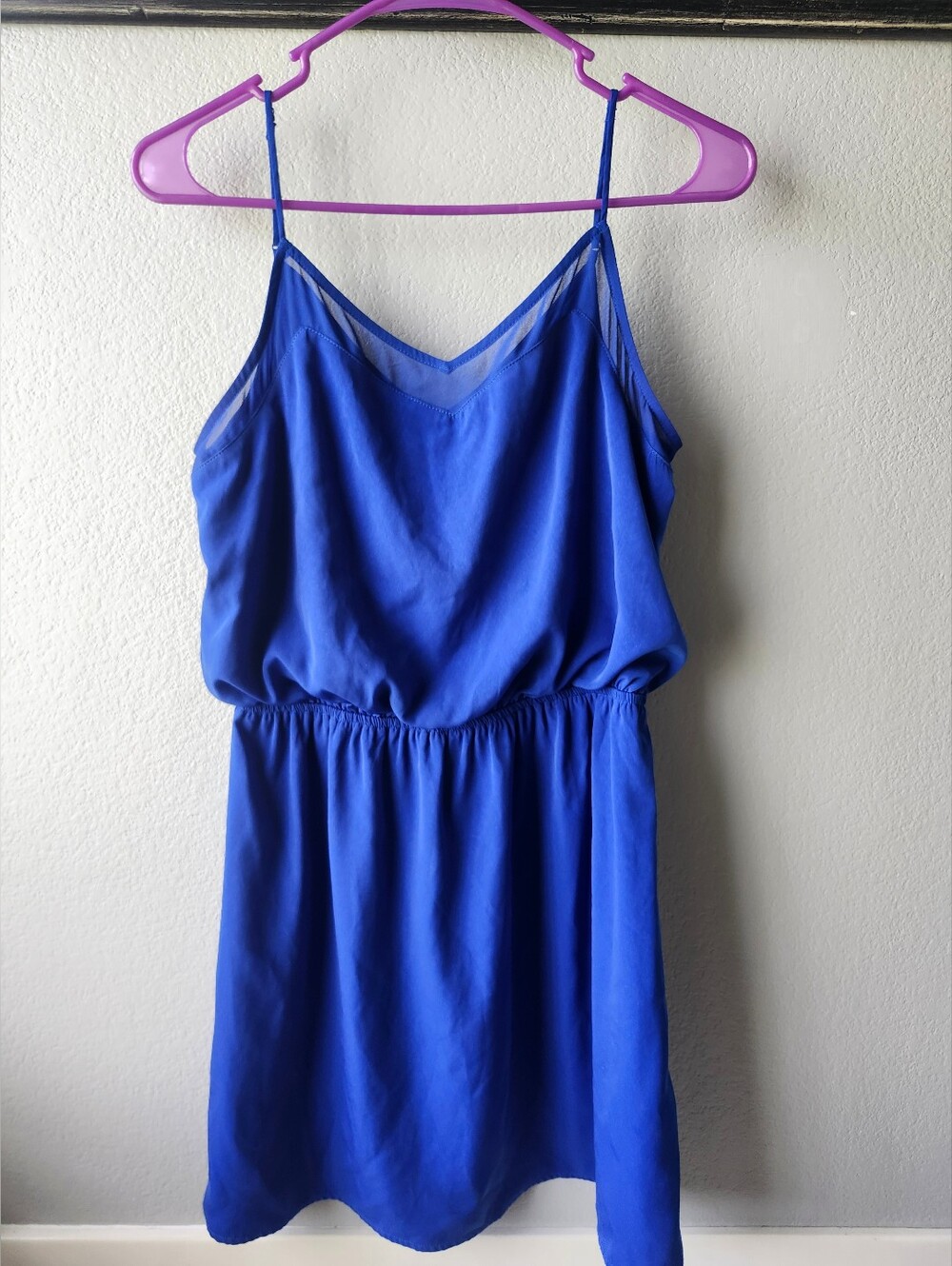 Express Cobalt Blue V-Neck Tank Top